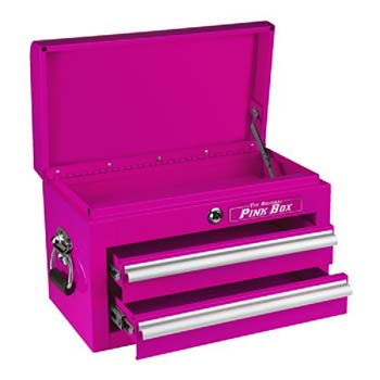 3. The Original Pink Box PB218MC 18-Inch 2-Drawer 18G Steel Mini Storage Chest w/Lid Compartment, Pink