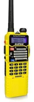 9. Baofeng Yellow BF-F9 V2+ HP 8Watt Tri-Power (1/4/8w) w/3800mah Extended Battery