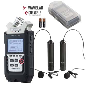 8. Zoom H4n PRO 4-Channel Handy Recorder Bundle with Movo Omnidirectional and Cardioid XLR Lavalier Microphones