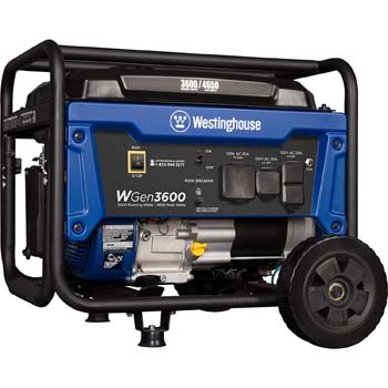 7. Westinghouse WGen3600 Portable Generator - 3600 Rated Watts & 4650 Peak Watts - RV Ready - Gas Powered - CARB Compliant