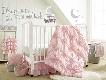 6. Levtex Home Baby Willow 5 Piece Crib Bedding Set- Pink
