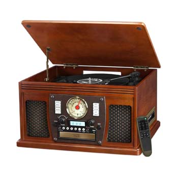 02. Victrola Mahogany 8-in-1 Turntable Entertainment Center