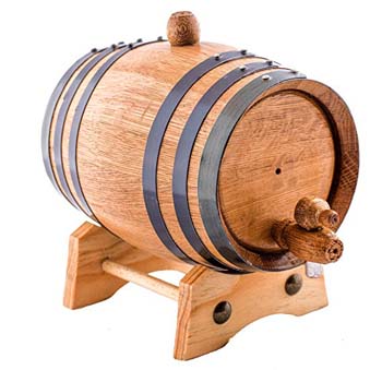 6. 2.6 gallon American Oak Aging Whiskey Barrel.