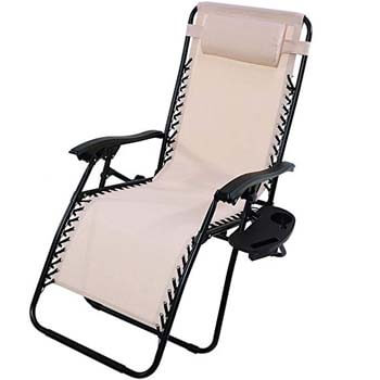 10. Sunnydaze Beige Recliner Chair