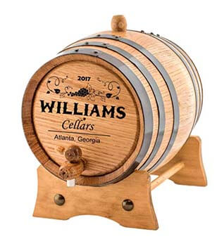 10. Personalized Wine Oak Aging Barrel.