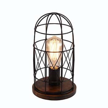 7). Surpars House Wood Retro Table Lamp