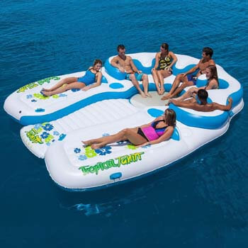 4. Tropical Tahiti 7-Person Floating Island with Two Sun tanning Deck