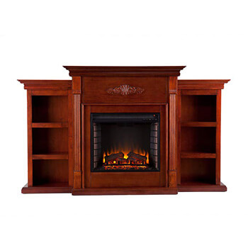 9. Southern Enterprises Tennyson Electric Fireplace with Bookcase