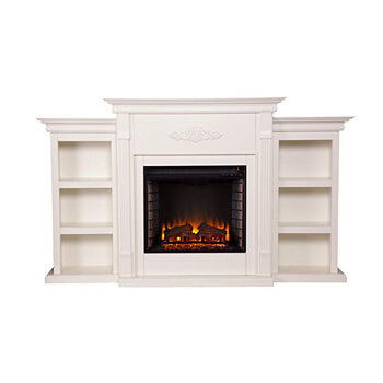 1. Southern Enterprises Tennyson Electric Fireplace with Bookcase