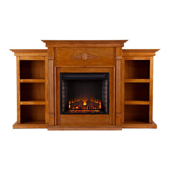 10. SEI Southern Enterprises Tennyson Electric Fireplace with Bookcase