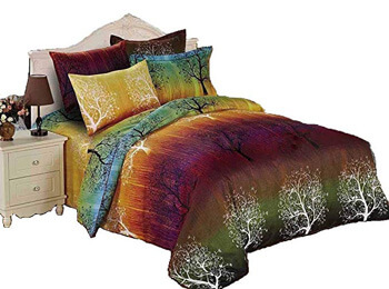 8. Swanson Beddings Rainbow Tree 3pc Duvet Bedding Set: Duvet Cover and Two Pillowcases