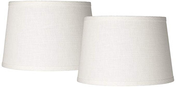 3. Brentwood White Linen Drum Lamp Shade, Set of 2