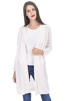 9. State Cashmere Women's 100% Cashmere Soft Open Front Long Cardigan