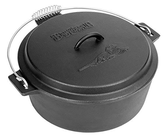 7. Bayou Classic 7410 Cast Iron Chicken Fryer with Dutch Oven Lid