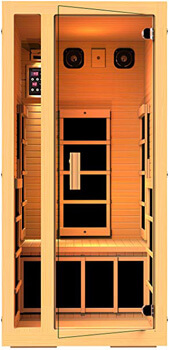 3. JNH Lifestyles Joyous 1 Person Canadian Hemlock Wood Far Infrared Sauna