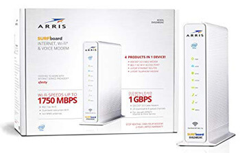 6. ARRIS Surfboard (24x8) DOCSIS 3.0 Cable Modem Plus AC1750 Dual Band Wi-Fi Router