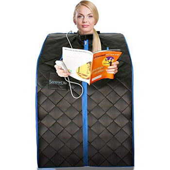 7. SereneLife Portable Infrared Home Spa | One Person Sauna | Heating Foot Pad and Chair