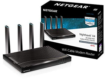 10. Netgear C7500-100NASNETGEAR Nighthawk X4 (24x8) AC3200 DOCSIS 3.0 Cable Modem WiFi Router Comb