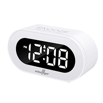 3. Windflyer Small LED Digital Alarm Clock with Snooze