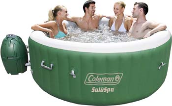1: Coleman SaluSpa Inflatable Hot Tub Spa, Green & White