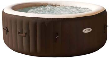 9: Intex PureSpa 4Person Inflatable Bubble Jet Spa Portable Heated Hot Tub, Brown
