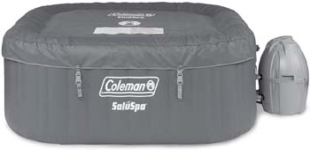10: Coleman SaluSpa 4 Person Portable Square Bubble AirJet Technology Inflatable Outdoor Hot Tub Spa