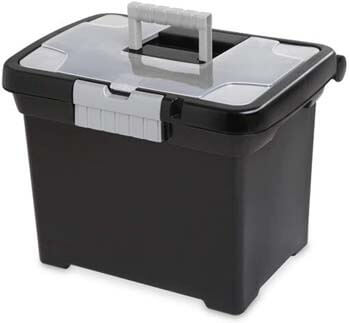 6. LavoHome Portable File Storage Organizer Box Heavy Duty Sturdy