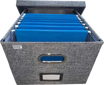 4. Sustainable Storage Solutions Collapsible File Box Storage Organizer