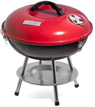 4. Cuisinart CCG-190RB Portable Charcoal Grill, 14-Inch, Red