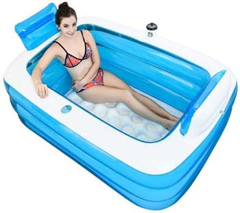 1. Blue Adult Portable Folding Inflatable Bathtub