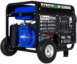 1. DuroMax XP12000EH 12000-Watt 18 HP Portable Dual Fuel Electric Start Generator, Blue and Black