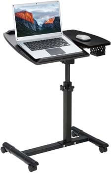 8. LANGRIA Laptop Stand Rolling Cart, Foldable Portable Mobile Height Adjustable Standing Table