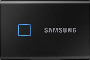 7. Samsung T7 Touch Portable SSD - 2TB - USB 3.2 (MU-PC2T0S/WW), Black