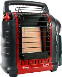 2. Mr. Heater F232000 MH9BX Buddy 4,000-9,000-BTU Indoor-Safe Portable Propane Radiant Heater