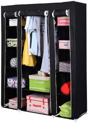 9. BTAC 53” Portable Closet Wardrobe Clothes Rack Storage Organizer with Shelf Black New