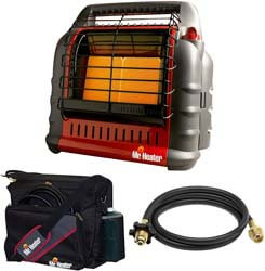 8. Mr. Heater Propane Big Buddy Portable Heater w/ Water Res Bag & 10' Propane Hose