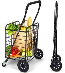 2. Pipishell Shopping Cart with Dual Swivel Wheels for Groceries