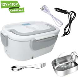 3. HEIGE Electric Lunch Box for Car and Home 110V & 12V 40W