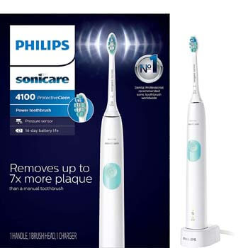 1. Philips Sonicare HX6817/01 ProtectiveClean 4100 Rechargeable Electric Toothbrush, White