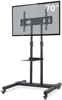 4. TAVR Mobile TV Stand Rolling TV Cart Floor Stand