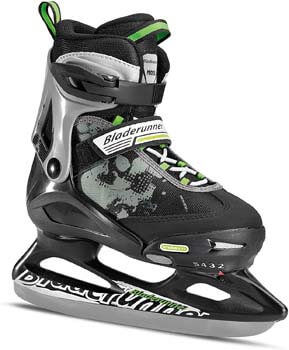 9. Rollerblade Bladerunner Kids Ice Skates, Black/Green, Size 12J-2