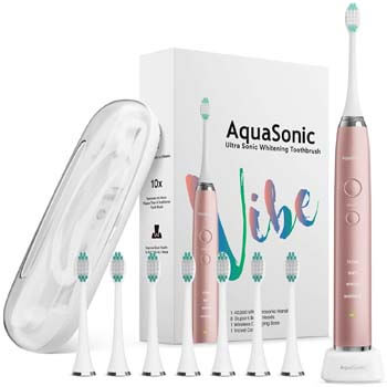 5. AquaSonic VIBE Series Ultra Whitening Pink Electric Toothbrush