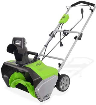 6. Greenworks 20-Inch 13 Amp Corded Snow Thrower 2600502