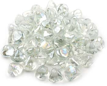 9. Li Decor 10 Pound Fire Glass Diamonds 1 Inch Fire Pit Glass