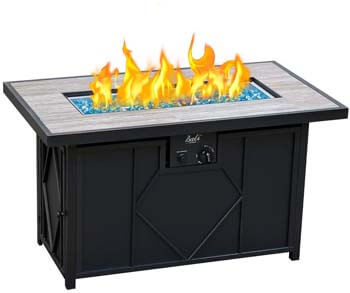 5. BALI OUTDOORS Fire Pit Propane Gas Firepit Table Rectangular Tabletop 42in 60,000BTU