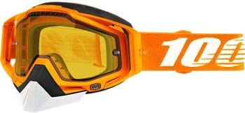 5. 100% Racecraft Adult Snowmobile Goggles - Crush 2/Yellow Vented Lens/One Size
