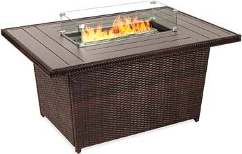 6. Best Choice Products 52-inch 50,000 BTU Outdoor Wicker Patio Propane Gas Fire Pit